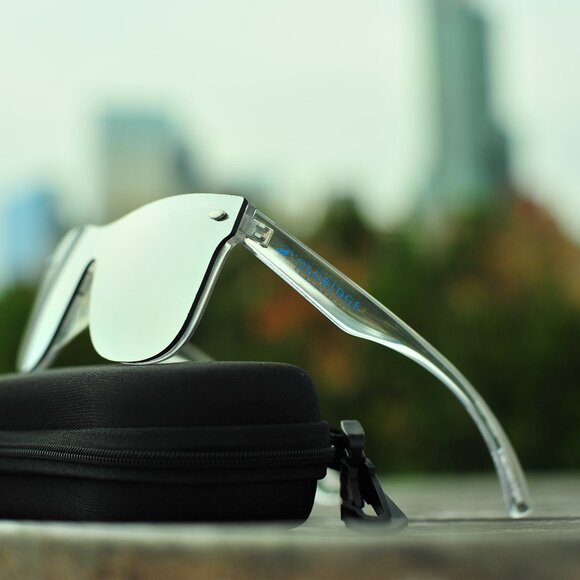 New Mirror Coated Lenses Silver Clear Acrylic Arms Sunglasses Unisex main image 12